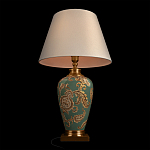 Настольная лампа бирюзовая с цветочным принтом Turquoise Flight варинант исполнения - 4 | Loft Concept в Кирове