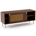 ТВ-тумба из ореха с плетеным декором Eland Wooden Wicker TV Stand варинант исполнения - 2 | Loft Concept в Кирове