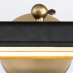 Светильник для картин цвет винтажная латунь с прямоугольным плафоном из кожи черного цвета Alora варинант исполнения - 5 | Loft Concept в Кирове