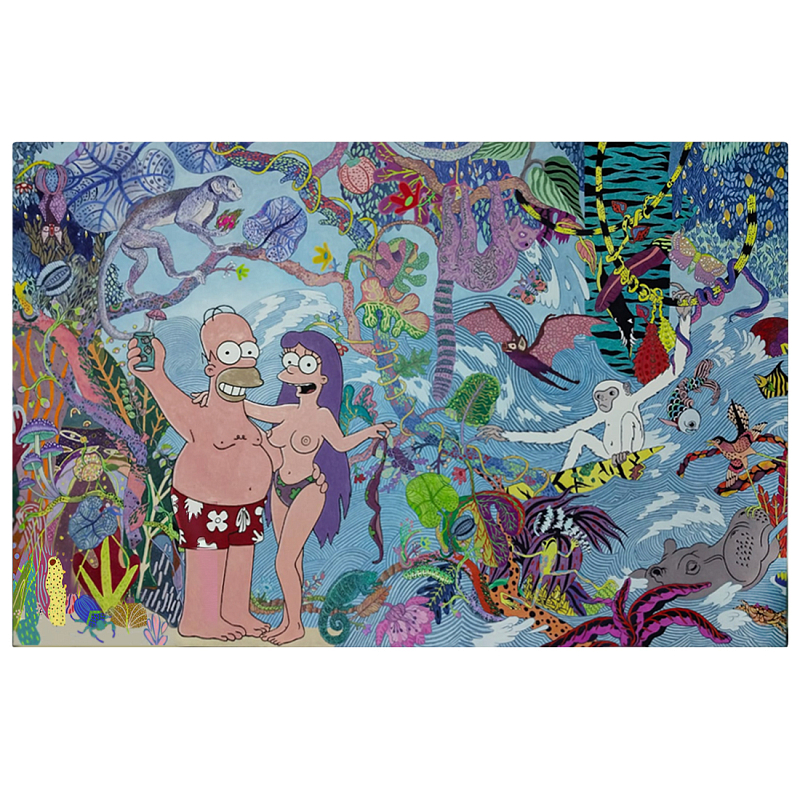 Арт Homer Simpson in Paradise II картина на холсте Симсоны  Мульти в Кирове | Loft Concept 