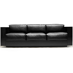 Дизайнерский кожаный диван черный Poltronova Saratoga Sofa варинант исполнения - 2 | Loft Concept в Кирове