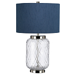 Настольная лампа с цилиндрическим абажуром и прозрачным стеклянным основанием Quintiesse варинант исполнения - 7 | Loft Concept в Кирове