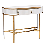 Консоль с ящиком белая с золотом Textured White Console with Gold варинант исполнения - 2 | Loft Concept в Кирове