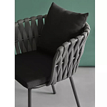 Стул мягкий с декором в виде плетеных лент на спинке и подлокотниках Semicircular Chair Decorated with Ribbons варинант исполнения - 4 | Loft Concept в Кирове