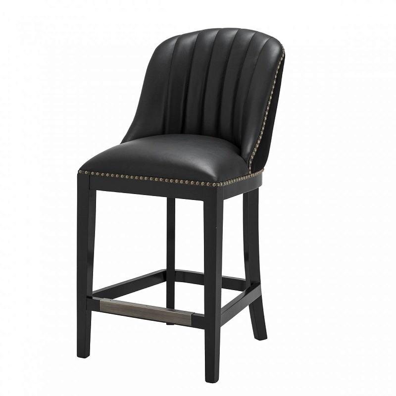 Полубарный стул Eichholtz Counter Stool Balmore Черный Латунь Античная полированная Полубарный стул Eichholtz Counter Stool Balmore Черный Латунь Античная полированная в Кирове | Loft Concept