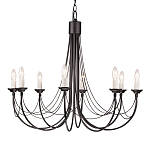 Люстра черного цвета ручной работы с канделябрами и переплетенной проволочной драпировкой Elstead Lighting варинант исполнения - 5 | Loft Concept в Кирове