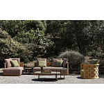 Дизайнерский уличный диван из массива дерева с плетеной спинкой PALINFRASCA Sofa варинант исполнения - 23 | Loft Concept в Кирове