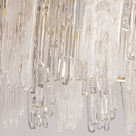 Люстра круглая с прозрачными стержнями разной длины Textured Glass Chandelier варинант исполнения - 8 | Loft Concept в Кирове