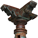 Антикварная колонна из массива тика Unique Indian Antique Column варинант исполнения - 2 | Loft Concept в Кирове