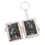 Зеркало брелок складное двухстороннее из натурального камня Серафинит Stone Mirrors варинант исполнения - 2 | Loft Concept в Кирове