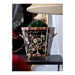 Кашпо из фарфора черная с цветочной росписью и бронзовой стрекозой Spring Garden варинант исполнения - 4 | Loft Concept в Кирове