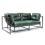 Диван Лофт Натуральная Винтажная кожа Зеленый Two Seat Encounter Leather Sofa варинант исполнения - 2 | Loft Concept в Кирове