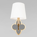 Бра с белым текстильным абажуром и фигурным основанием с зеркальной вставкой Vitorino варинант исполнения - 5 | Loft Concept в Кирове