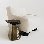 Кресло Cannes с мягкой обивкой букле молочного цвета  варинант исполнения - 1 | Loft Concept в Кирове