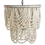 Двухъярусная люстра украшенная круглыми белыми бусинами Gradient Chandelier White варинант исполнения - 2 | Loft Concept в Кирове