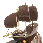 Часы настольные в виде парусника из натурального камня Обсидиан Sailboat Stone Clock варинант исполнения - 3 | Loft Concept в Кирове