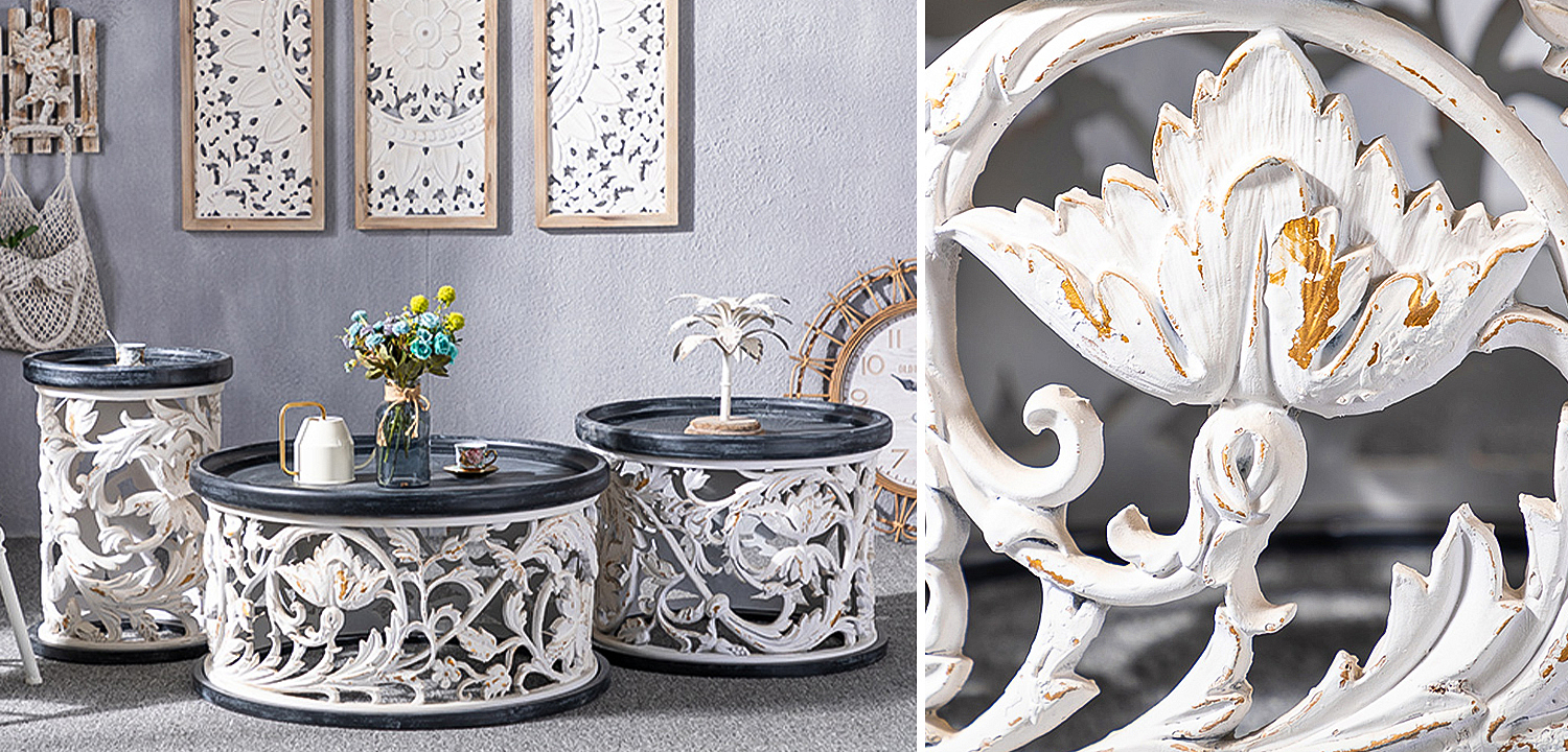 Приставной стол Fleurette Provence Black White Side Table 42 Приставной стол Fleurette Provence Black White Side Table 42 - Loft-Concept в Кирове