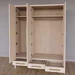 Большой Шкаф Primo Светлый дуб с 3 дверьми и 3 выдвижными ящиками варинант исполнения - 6 | Loft Concept в Кирове