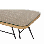 Журнальный столик с столешницей из ротанга и стекла Wicker Tabletop Under Glass варинант исполнения - 2 | Loft Concept в Кирове