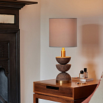 Настольная лампа с белым цилиндрическим абажуром на фигурном основании из полусфер Bewitchment варинант исполнения - 1 | Loft Concept в Кирове