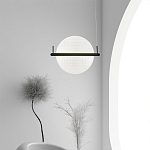 Светодиодный подвесной светильник круглой формы с металлическим черным каркасом Marble Glow варинант исполнения - 5 | Loft Concept в Кирове