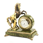 Часы настольные бронзовые с декором в виде коня Horse Stone Clock варинант исполнения - 4 | Loft Concept в Кирове