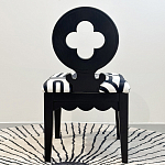 Дизайнерский стул с круглой деревянной спинкой Black and White Clover варинант исполнения - 3 | Loft Concept в Кирове