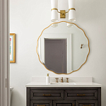 Золотое настенное зеркало Yvon Mirror варинант исполнения - 4 | Loft Concept в Кирове