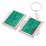 Зеркало брелок складное двухстороннее из натурального камня Малахит Stone Mirrors варинант исполнения - 2 | Loft Concept в Кирове