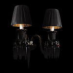 Бра с двумя черными абажурами и декоративными подвесками Lustre Reverie варинант исполнения - 3 | Loft Concept в Кирове