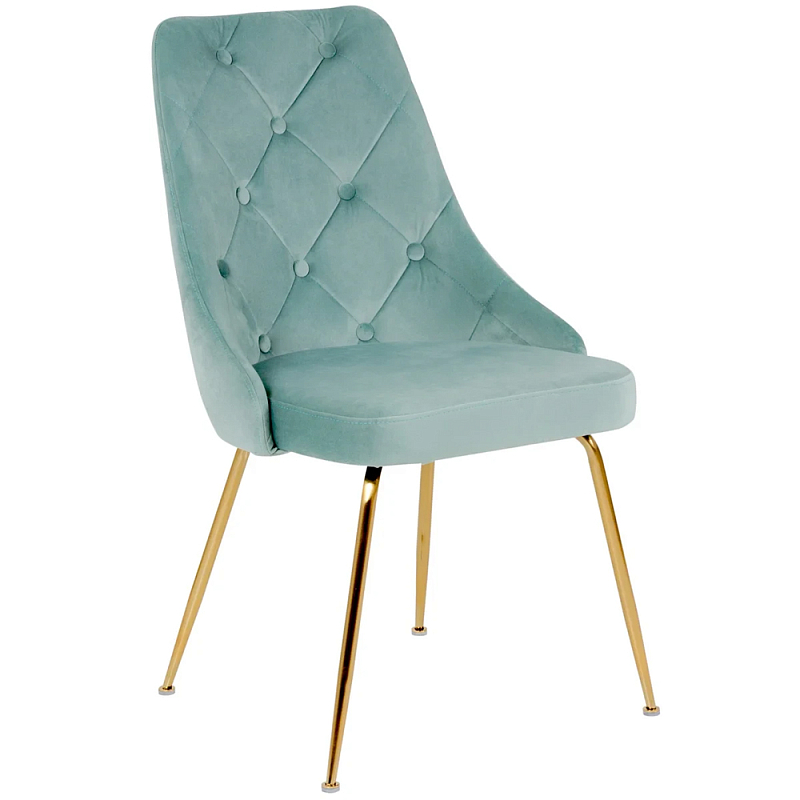 Стул в мятной велюровой обивке Ward Mint Velour Chair Мятный Золотой Стул в мятной велюровой обивке Ward Mint Velour Chair Мятный Золотой в Кирове | Loft Concept