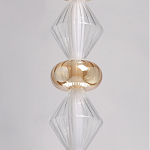 Подвесной светильник с вертикальной композицией из прозрачных и янтарных стеклянных шаров и ромбов Gabriel Scott Luna варинант исполнения - 14 | Loft Concept в Кирове