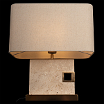 Настольная лампа с прямоугольным основанием из натурального камня c тканевым абажуром Lapis Tiburtinus варинант исполнения - 4 | Loft Concept в Кирове