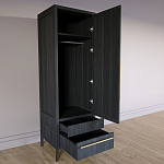 Узкий Шкаф Primo с 2 выдвижными ящиками Черный дуб варинант исполнения - 7 | Loft Concept в Кирове