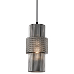 Подвесной светильник со стеклянным рифленым плафоном цилиндрической формы Eliara 13 варинант исполнения - 9 | Loft Concept в Кирове