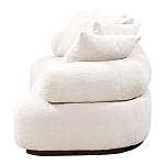 Трехместный диван с обивкой букле молочного цвета Leonois Boucle Sofa варинант исполнения - 3 | Loft Concept в Кирове