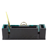 Настольный письменный набор из змеевика с часами и календарницей Successful Leader варинант исполнения - 3 | Loft Concept в Кирове