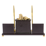 Настольный канцелярский набор из нефрита с декором в виде льва Golden Lion варинант исполнения - 3 | Loft Concept в Кирове