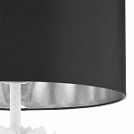 Торшер с декором в виде белого цветка магнолии на каркасе и черным абажуром White Magnolia варинант исполнения - 3 | Loft Concept в Кирове