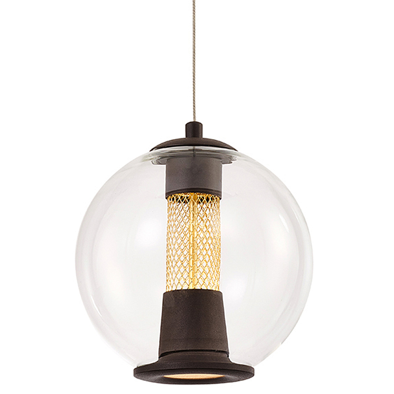 Подвесной светильник с плафоном в форме шара Inner Gleam Orb black Черный Прозрачное Стекло Золотой Подвесной светильник с плафоном в форме шара Inner Gleam Orb black Черный Прозрачное Стекло Золотой в Кирове | Loft Concept