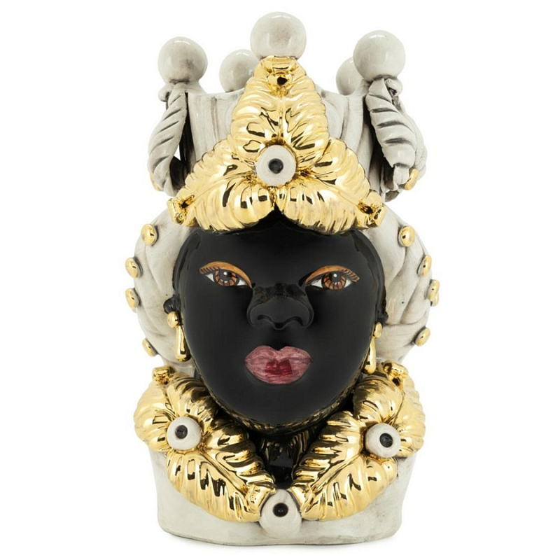 Ваза Vase Moro Lady Eve Gold Черный Бежевый Золотой Ваза Vase Moro Lady Eve Gold Черный Бежевый Золотой в Кирове | Loft Concept