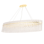 Люстра подвесная овальная с рельефными стеклянными панелями и золотым металлическим каркасом Textured Glass Chandelier варинант исполнения - 1 | Loft Concept в Кирове