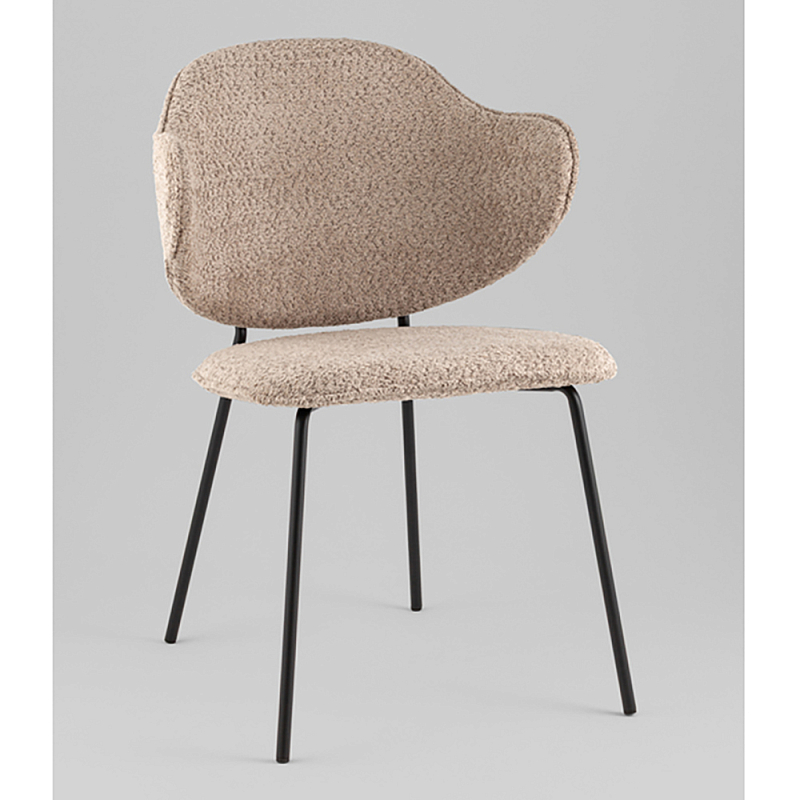 Стул Bellamy букле кофейный Бежевый Черный в Кирове | Loft Concept 