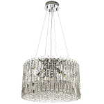 Круглая люстра с металлическими и хрустальными подвесками Bonnay Crystal Chrome Chandelier варинант исполнения - 4 | Loft Concept в Кирове