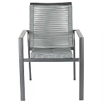 Стул темно-серый с высокой плетеной спинкой и сиденьем Braided Strength варинант исполнения - 1 | Loft Concept в Кирове