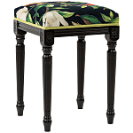 Банкетка из натурального бука черная с изображением птиц и цветов Blooming Birds2 варинант исполнения - 3 | Loft Concept в Кирове