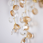 Бра золотого цвета с ветвями и прозрачными хрустальнымих подвесками Droplet Chandelier варинант исполнения - 5 | Loft Concept в Кирове