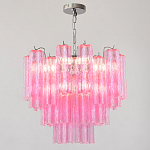 Элитная Люстра Textured Glass Pink Chandelier Ярко Розовое стекло варинант исполнения - 3 | Loft Concept в Кирове