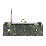 Настольный письменный набор из змеевика с подставкой под календарь и часами Successful Leader варинант исполнения - 3 | Loft Concept в Кирове