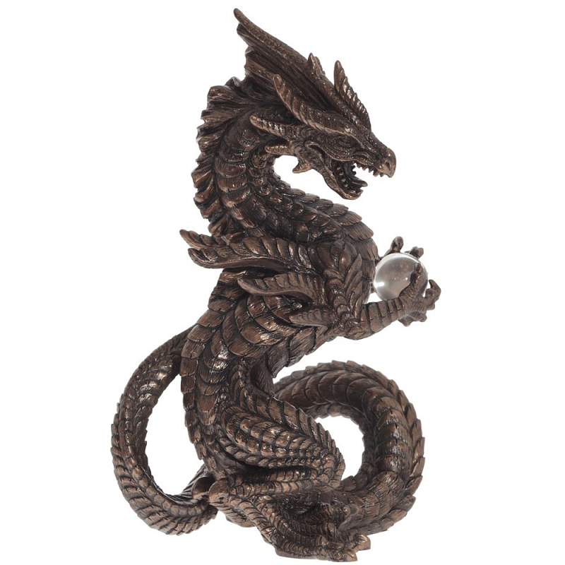 Декоративная статуэтка Дракон Dark Bronze Dragon Holding Sphere Statuette Коричневый Темная бронза Декоративная статуэтка Дракон Dark Bronze Dragon Holding Sphere Statuette Коричневый Темная бронза в Кирове | Loft Concept